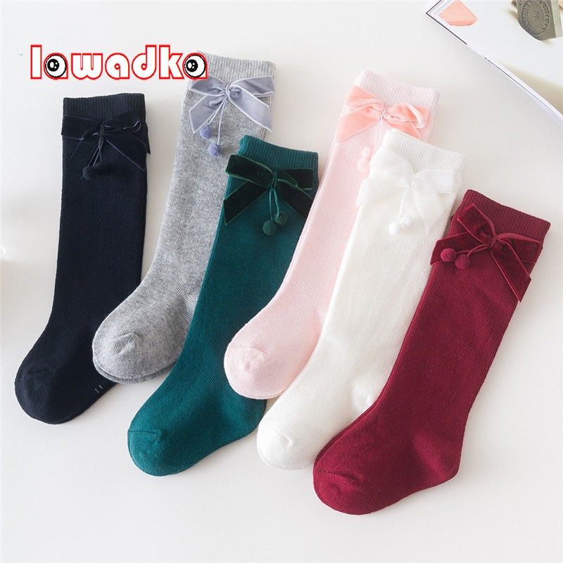 Chaussettes hautes pour bébé fille, chaussettes longues en coton, accessoires pour bébé de 0 à 3 ans, automne et hiver