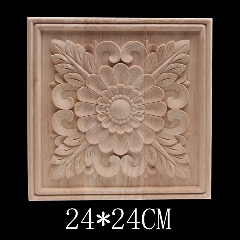 Calcomanía para madera apliques de madera Onlay artesanía de madera tallada decoración sin pintar antiguo largo Floral grande de goma muebles de madera para el hogar: B110-6