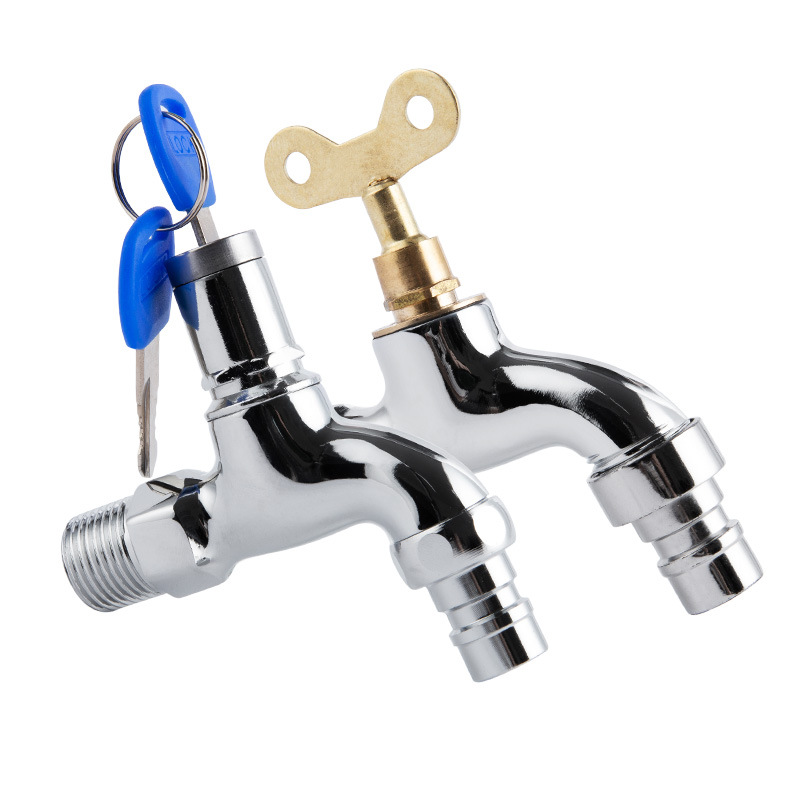 Anti-theft Sink Faucet With Lock Key Single Handle Lockable Household Washing Water Tap Outdoor
