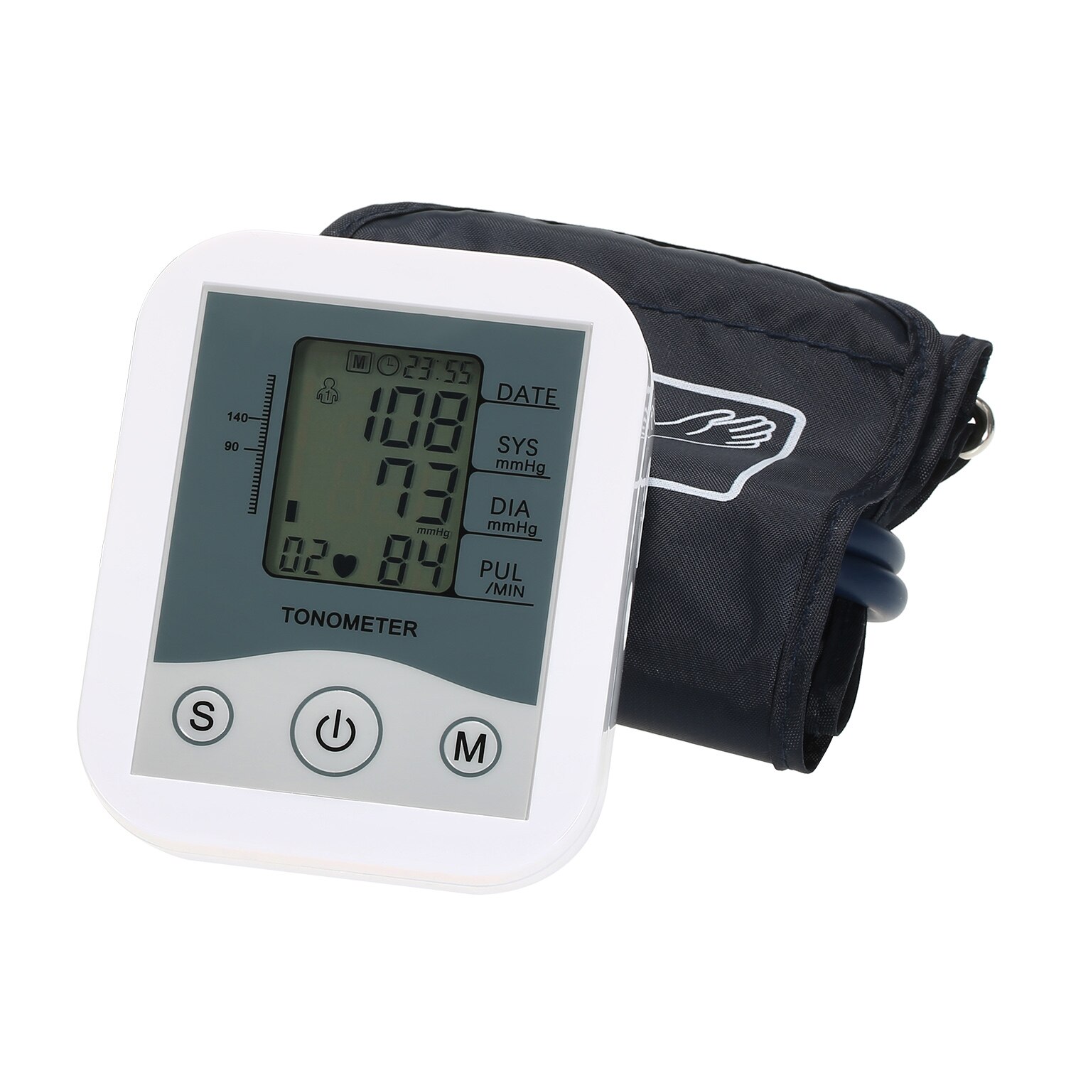 Blood Pressure Monitor Arm Sphygmomanometer LCD Digital Display Pulse Scanning Oscillometry Measuring for Measuring Pulse Rate
