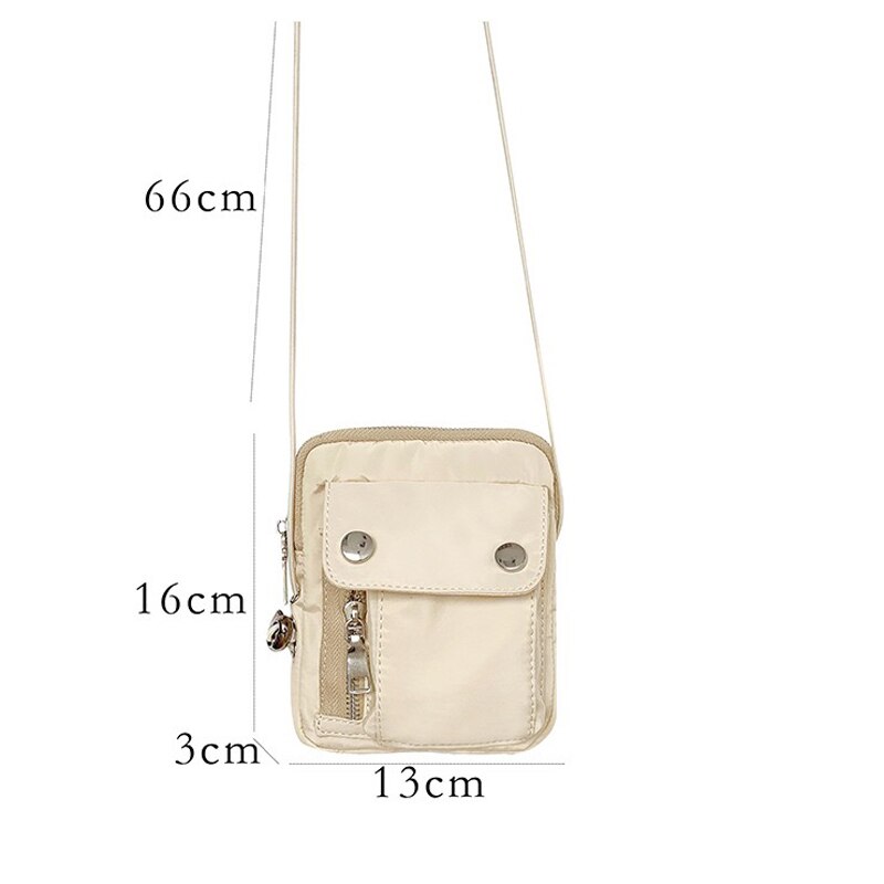 Solid Color Women Mini Crossbody Phone Bag Brand Ladies Crossbody Shoulder Bag Street Style Nylon Purse Whole