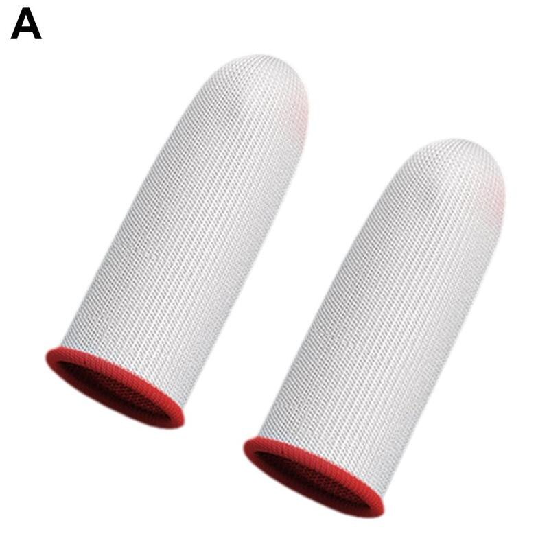 A Pair Mobile Phone Gaming Sweat-Proof Finger Cover Gloves Non-slip Thumb Fingertip Fingertip Screen Sleeves Game G4O1: A