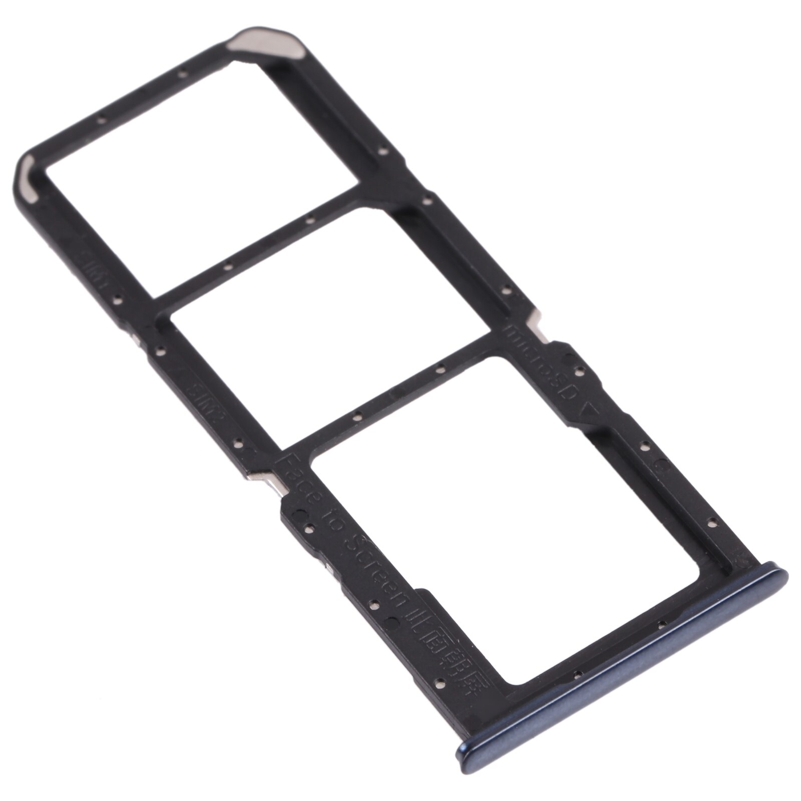 Sim Kaart Lade + Sim Card Tray + Micro Sd Card Tray Voor Oppo A74 4G CPH2219: Black