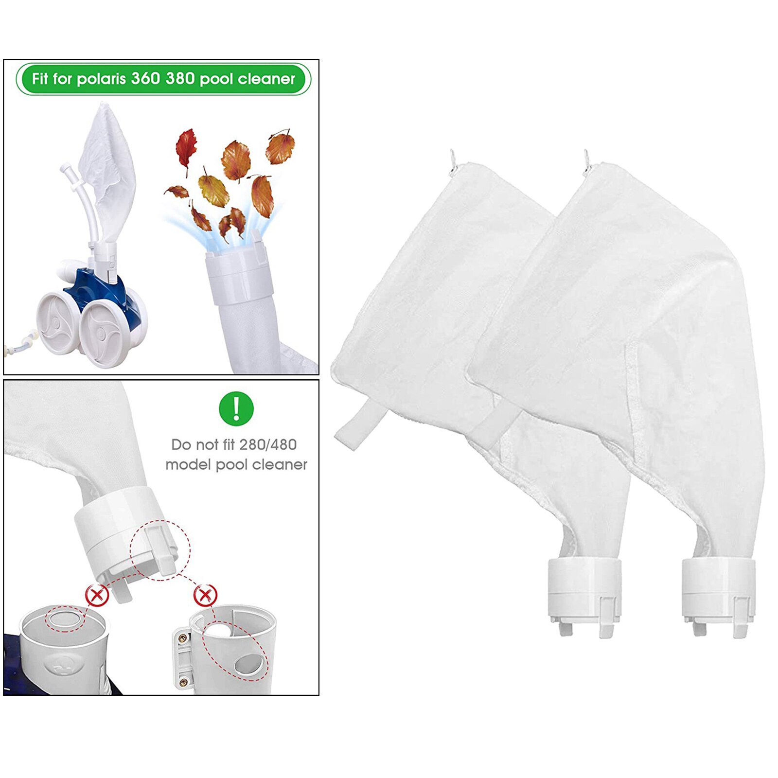 2Pcs Pool Cleaner Bag Voor Polaris Filter Tas All Purpose Zand En Silt Zak
