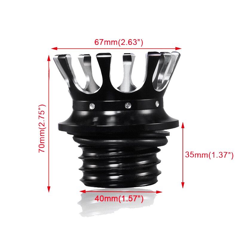 Motorcycle Gas Cap Crown Style CNC Flush Oil Fuel Tank Cap For Sportster 883 1200 Road King Dyna FLST 96