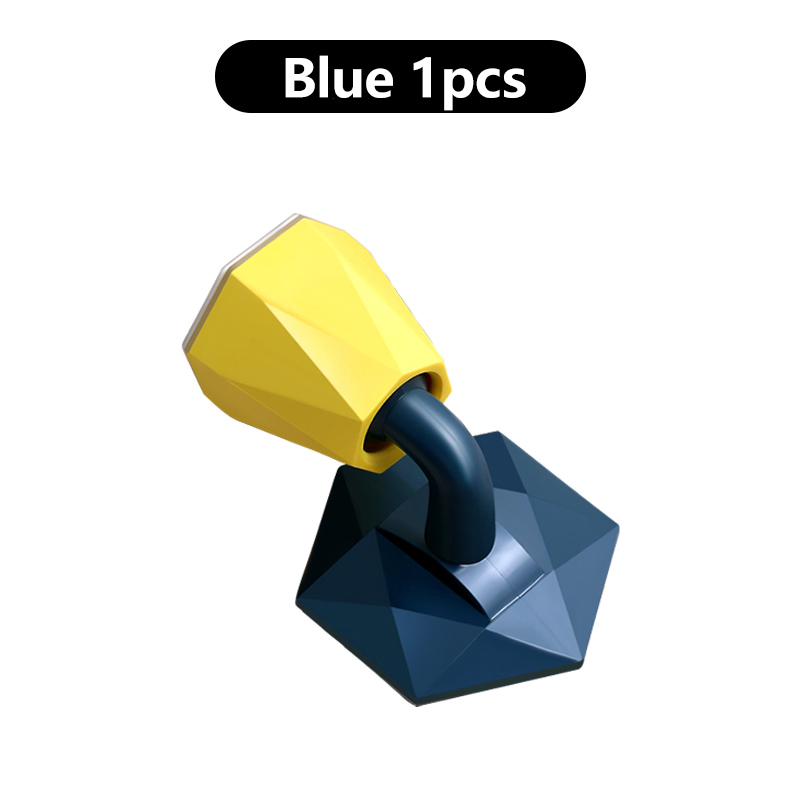 Silent non-porous silicone door stop touch bathroom wall door plug anti-collision door frame gear door blocking door stop: blue 1pcs