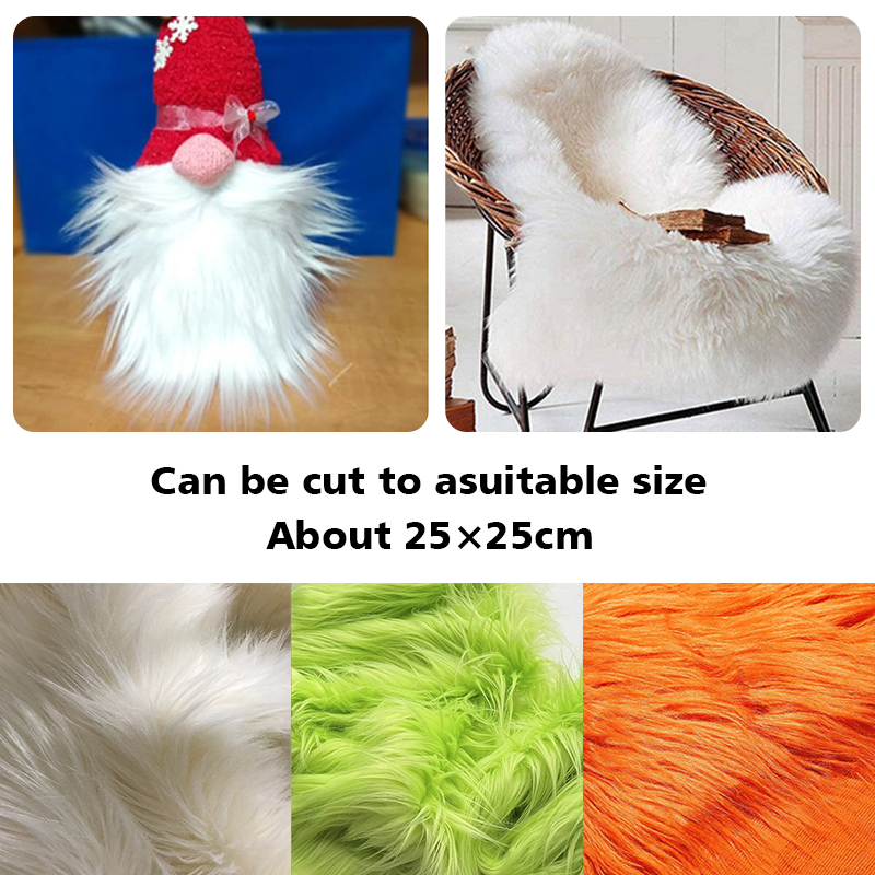 Zachte lange vachtstof kleurrijke vierkante pluche kunstmatige patchwork doe-het-zelf handgemaakte kerstpop baard haar kussen naaimateriaal accessoire