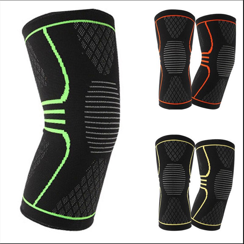 1PC Knie Unterstützung Knie Pads Brace Knie Protector Gym Gewichtheben Knie Wraps Verband Straps Schutz Kompression Knie Brace suppor: green / L