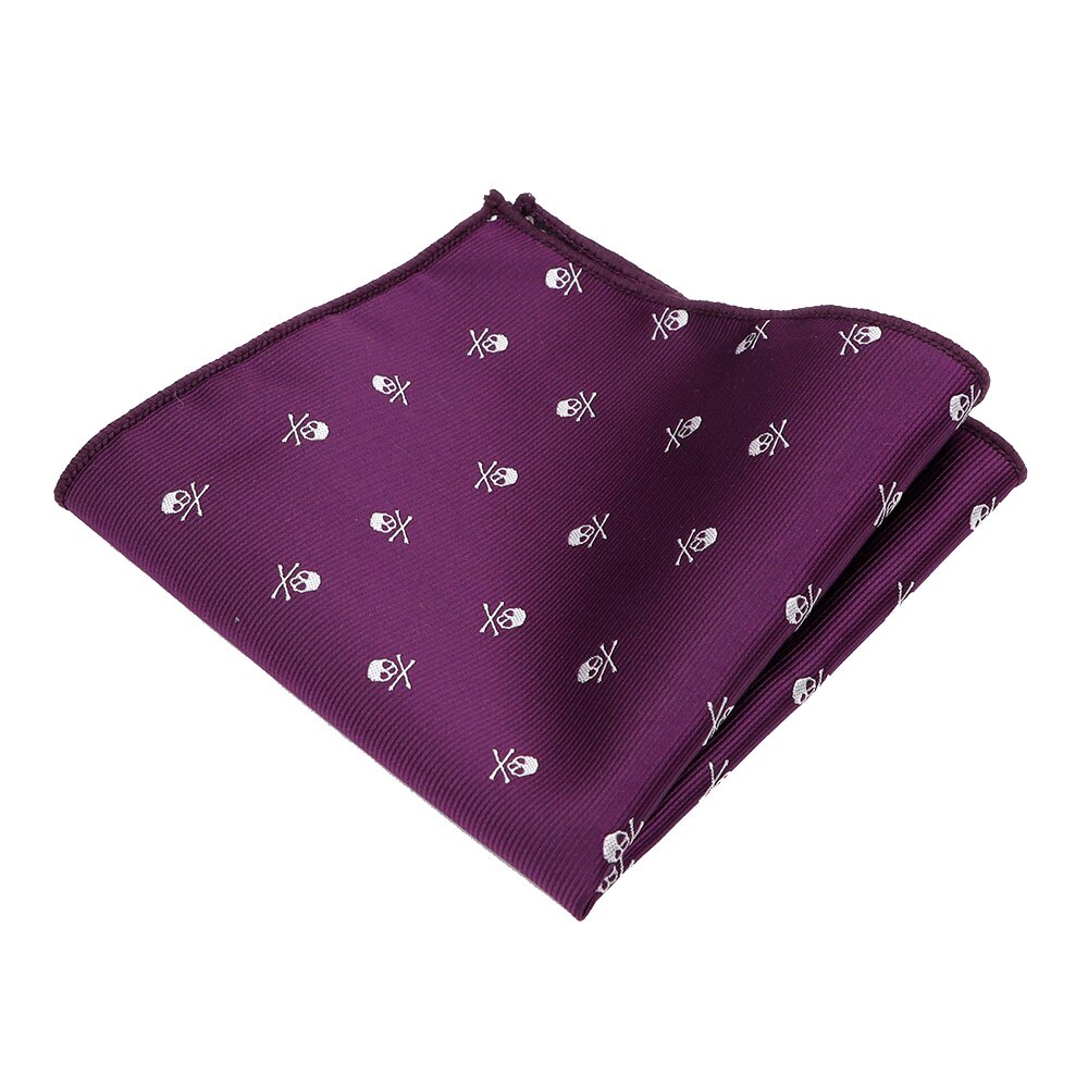 Pañuelo cuadrado de bolsillo para hombre, pañuelo de Calavera, azul, rojo, negro, 26x26CM, traje de pañuelo, toalla de pecho para de boda y negocios: 3