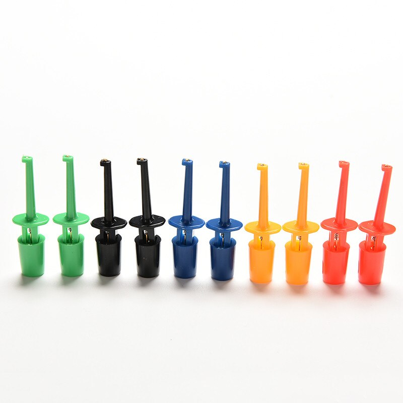 ! 10PCS Mini Single Test Hook Clips Test Probes For Electronic Testing IC Grabber Large Round Crocodile Clips Hook Test Clips