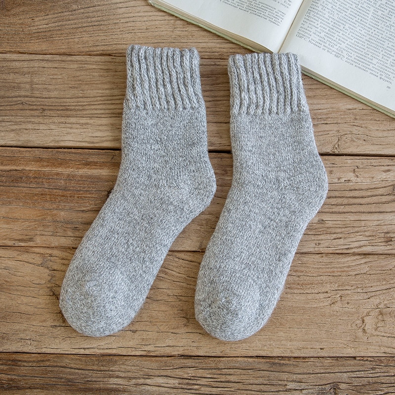 Calcetines de lana resistentes al frío para hombre, medias gruesas de terciopelo, súper gruesas y cálidas, de tubo, de Cachemira, para invierno del Norte