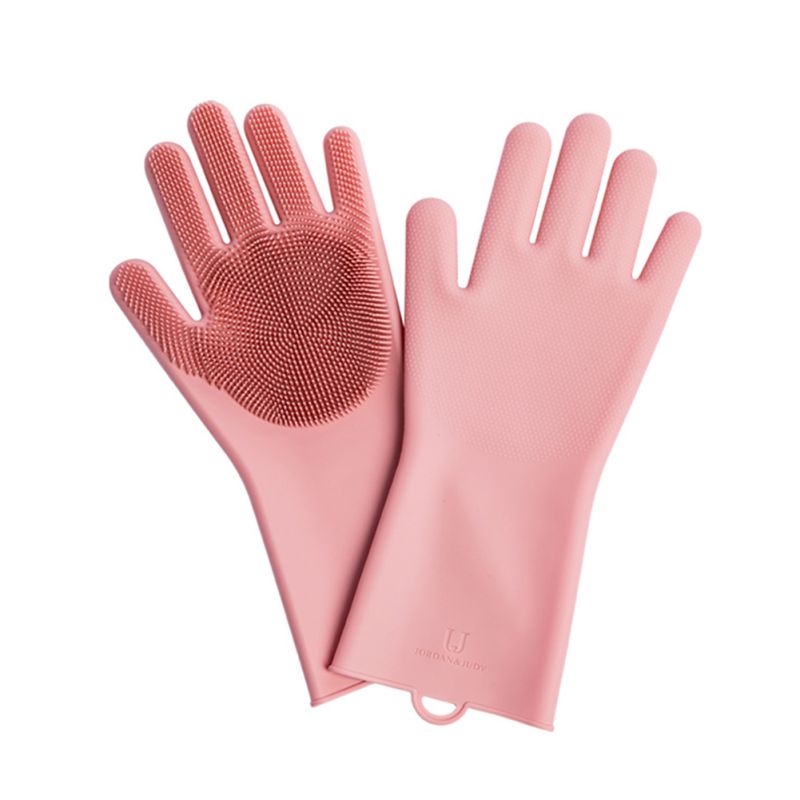 1 pair magic silicone dishwashing brush dish sponge sponge scrubbing gloves kitchen cleaning: C