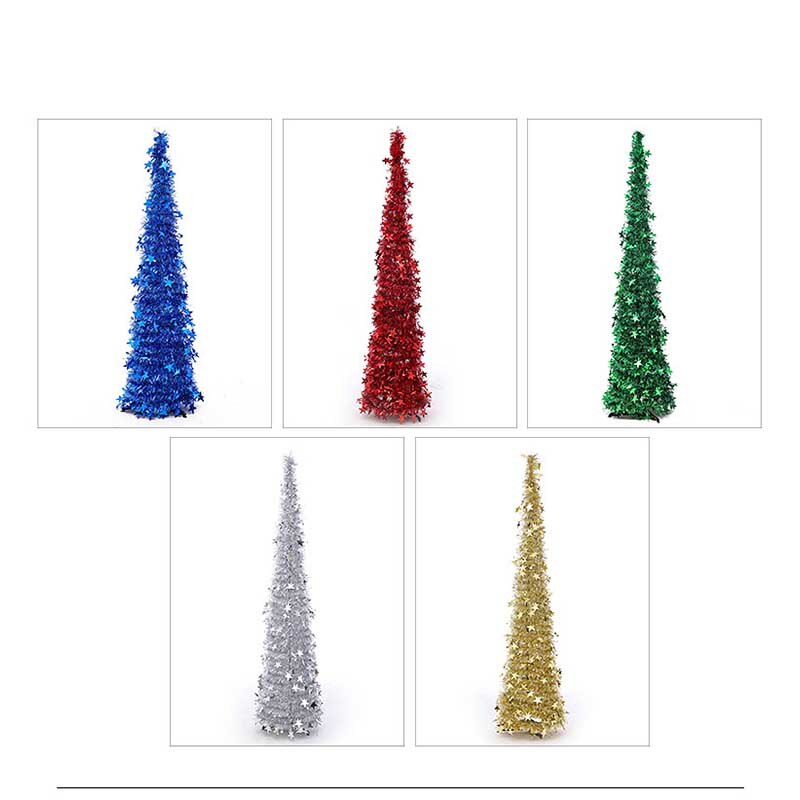 4.5ft/3.9ft farverige kunstige foldbare juletræsfest juledøre stående dekoration til året gør-det-selv indretning