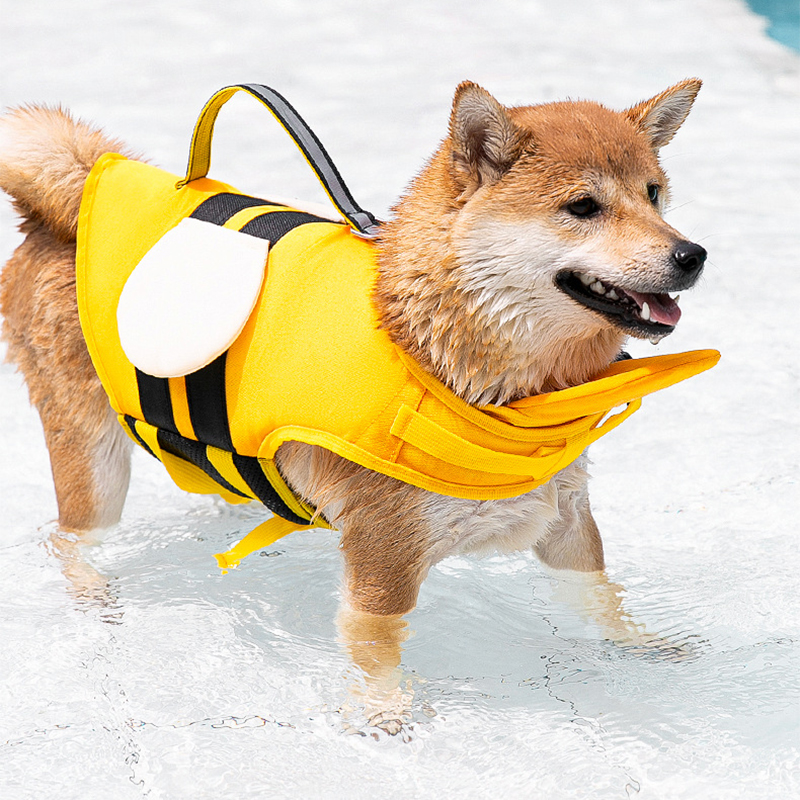 Chaleco salvavidas para perros, traje de baño para perros, Collar para perros grandes, arnés para perros, natación, traje de baño de verano, ropa bonita para perros y mascotas con abeja