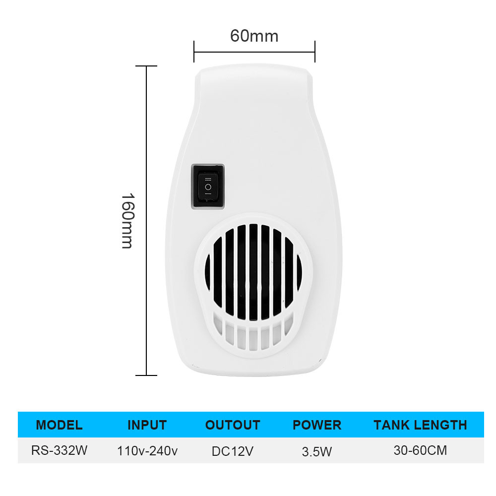 Aquarium Coldwind Cooling Ventilator Laag Geluidsniveau Hangen Op Water Plant Koeler Temperatuurregeling Marine Aquarium Koraalrif: 3.5W-White / US Plug