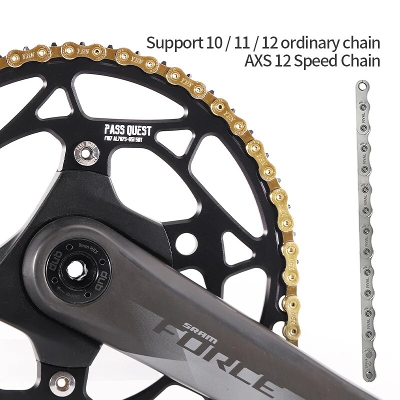 Pass Quest F107BCD Kettingblad 36-52T Ronde/Oval Black Crank Voor Sram Force Crank 12 Speed Axs kettingblad Smalle Brede Kettingblad