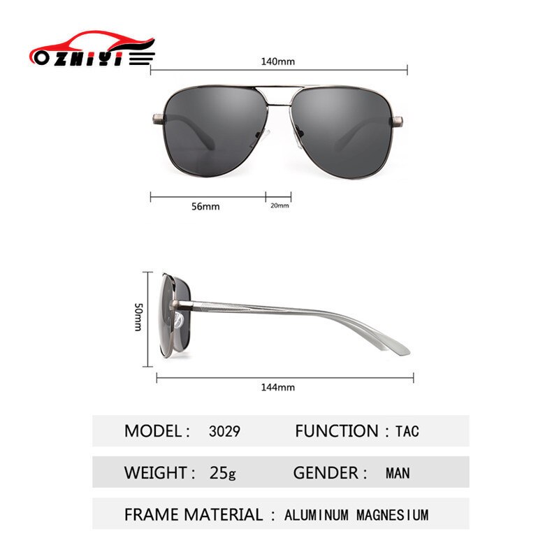 Zhiyi fotokromiske kørebriller retro mænd polariserede solbriller hd linser anti-blændende bilbriller for at forbedre syn  uv400