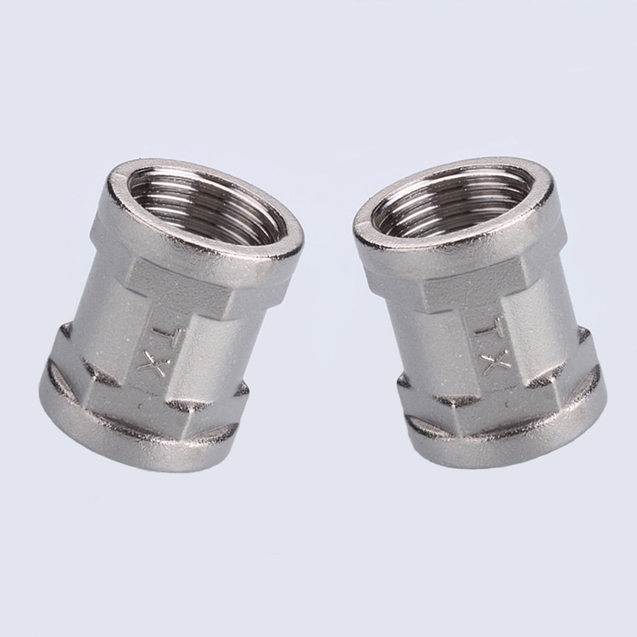 DN15 1/2" BSP Female Female Coupling 201 Stainless Steel Pipe Fitting Connector Plumbing Adapter Length 32mm