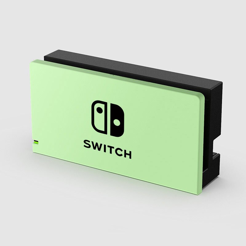 Dekorative Vorderen Platte Schutzhülle Für Nintendo Schalter TV Lade Dock Station Basis Süßigkeiten Farbe Ersatz Frontplatte Fall: Green Logo