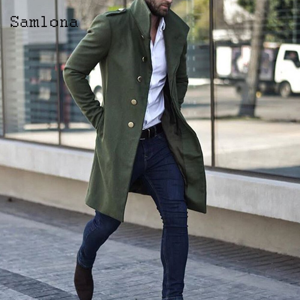 Manteaux en laine mélangés, Style anglais, vestes longues, Manteau à revers à simple boutonnage, tunique, vêtements d'extérieur, automne-hiver