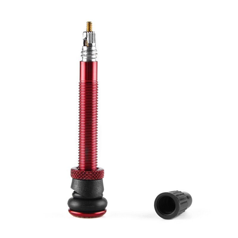 Bicycle valve bicycle tubeless Presta valve 58mm aluminum alloy bicycle French valve adapter MTB road bike bicycle valve: 1pc Red