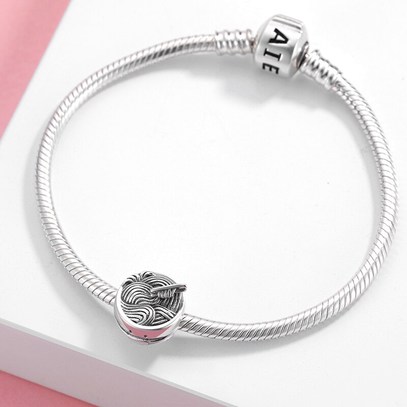 2020 deliziosi ramen perline tagliatelle e bacchette Charms gioielli Charms in argento Sterling 925 per la fabbricazione di braccialetti S925