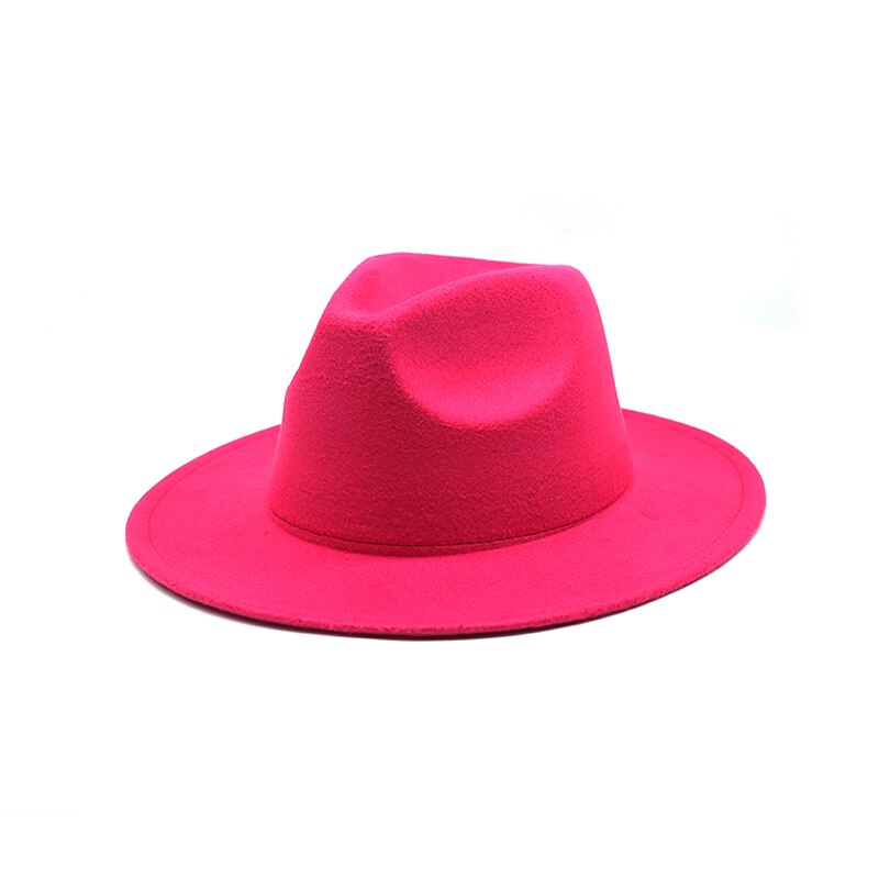 Høst vinter dame filthatt fedoras hatter med stor brem for kvinner britisk stil vintage kirkehatter dame flat brem hvit jazz cap: 8