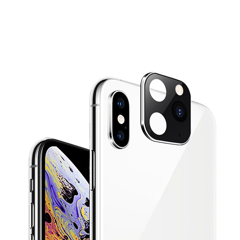 1/2pcs For iPhone Apple X XS MAX Seconds Change for 11Pro for iPhone 11 PRO MAX Lens Sticker Modified Camera Protective Cover: No.3 Silver