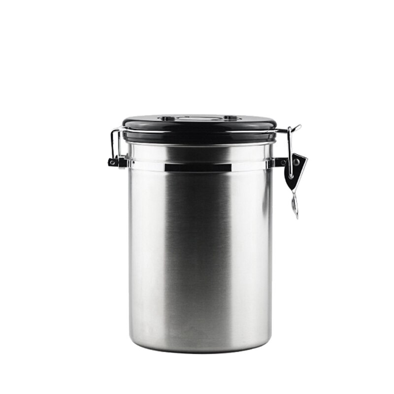Coffee Storage Container Airtight Stainless Steel Coffee Canister Coffee Bean Container with Valve: plum