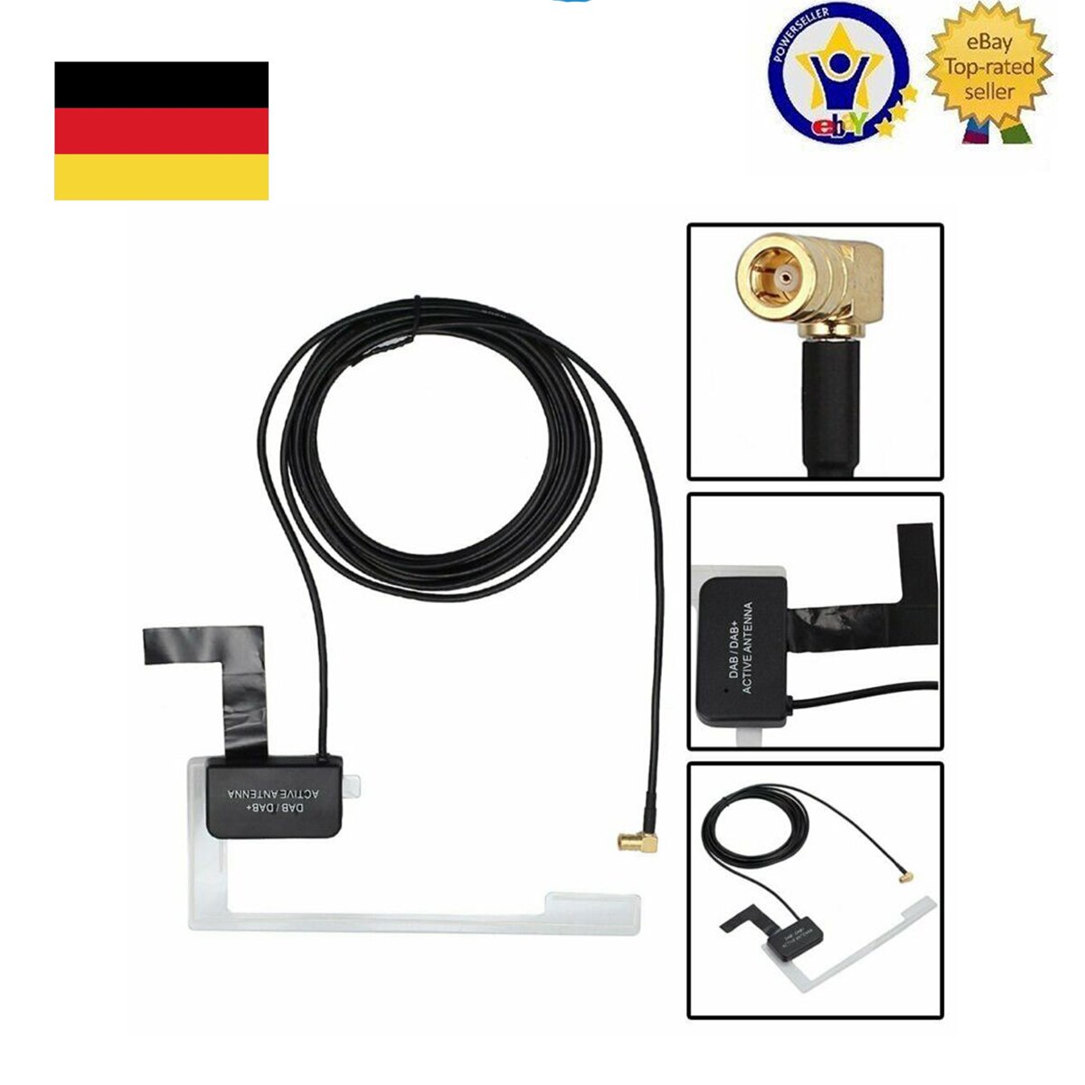 Alpine DAB Digital Car Aerial Antenna Window Glass DAB - Digital Radio Antenna With Built In Signal Booster