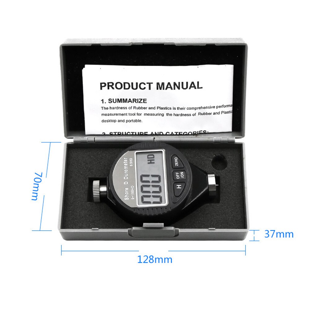 Testeur de dureté duromètre de dureté numérique Shore 0-100 compteur de dureté A/C/D pour mesurer la multi-résine en caoutchouc de cuir en plastique