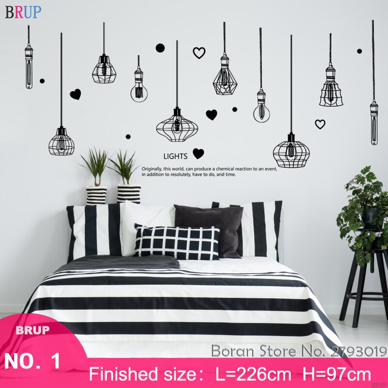 Large Chandelier Wall Stickers Art Light Bulb Home Decor DIY Vinyl Mural Room Decoration for Living Room Bedroom: 01