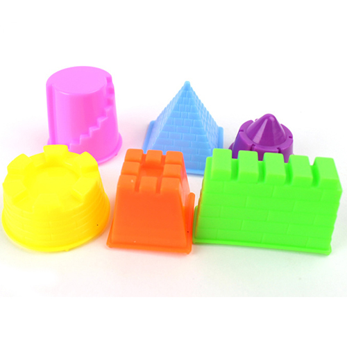 6 unids/set Mini Castillo de arena portátil arcilla molde juguetes niños pirámide Castillo de arena niños modelo clásico Kits de construcción al aire libre juego: Default Title