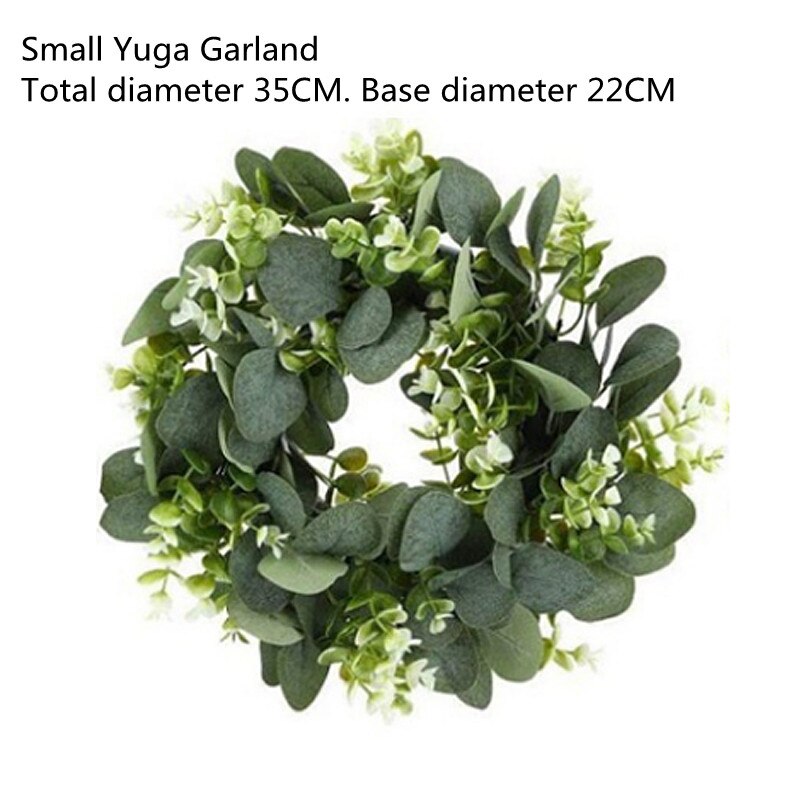 Konstgjord blomma eukalyptus krans utomhusdekoration ytterdörr vägg fönster dekoration simulering firande krans: S