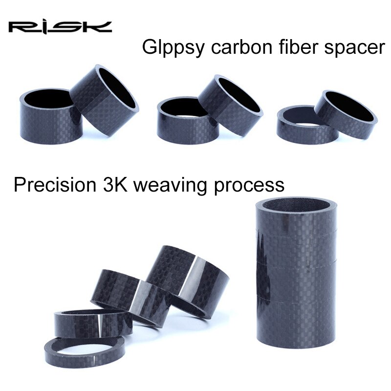 Risico Carbon Spacer Fiets Wasmachine Headset Stem Wasmachine Mtb Racefiets 1-1/8 &quot;28.6Mm OD2 Stem voorvork Aanpassing Spacer