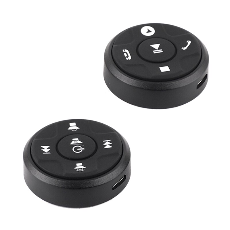 Volante Universal de coche inalámbrico con Bluetooth, mando a distancia redondo de 12V con 10 botones para reproductor de DVD y GPS ESTÉREO: Default Title