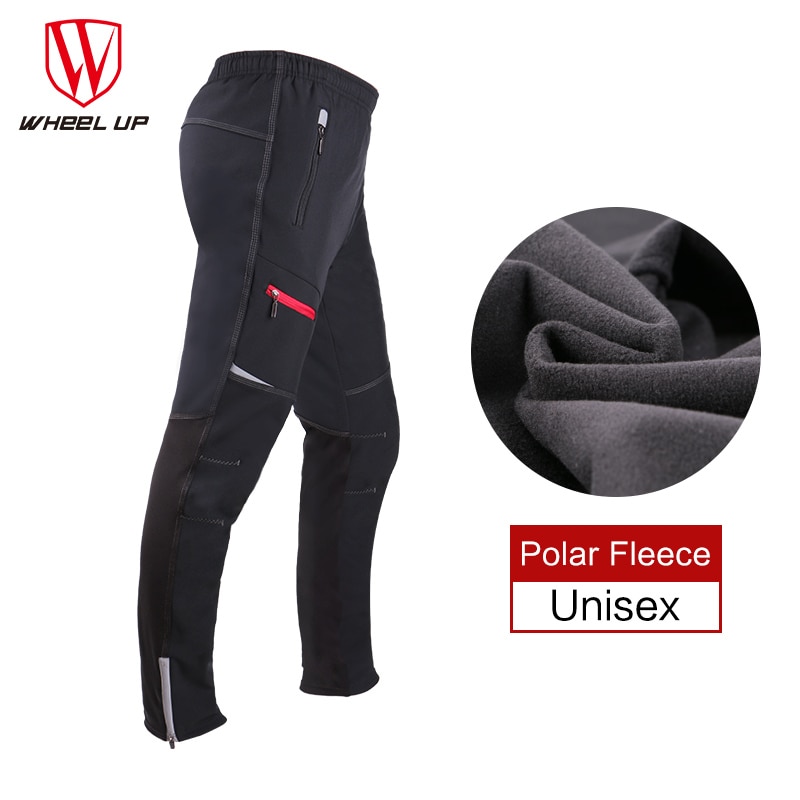 Termisk fleece vinter cykelbyxor herr långa cykelbyxor varma fickor cykel mtb sportbyxor vindtäta cykelkläder