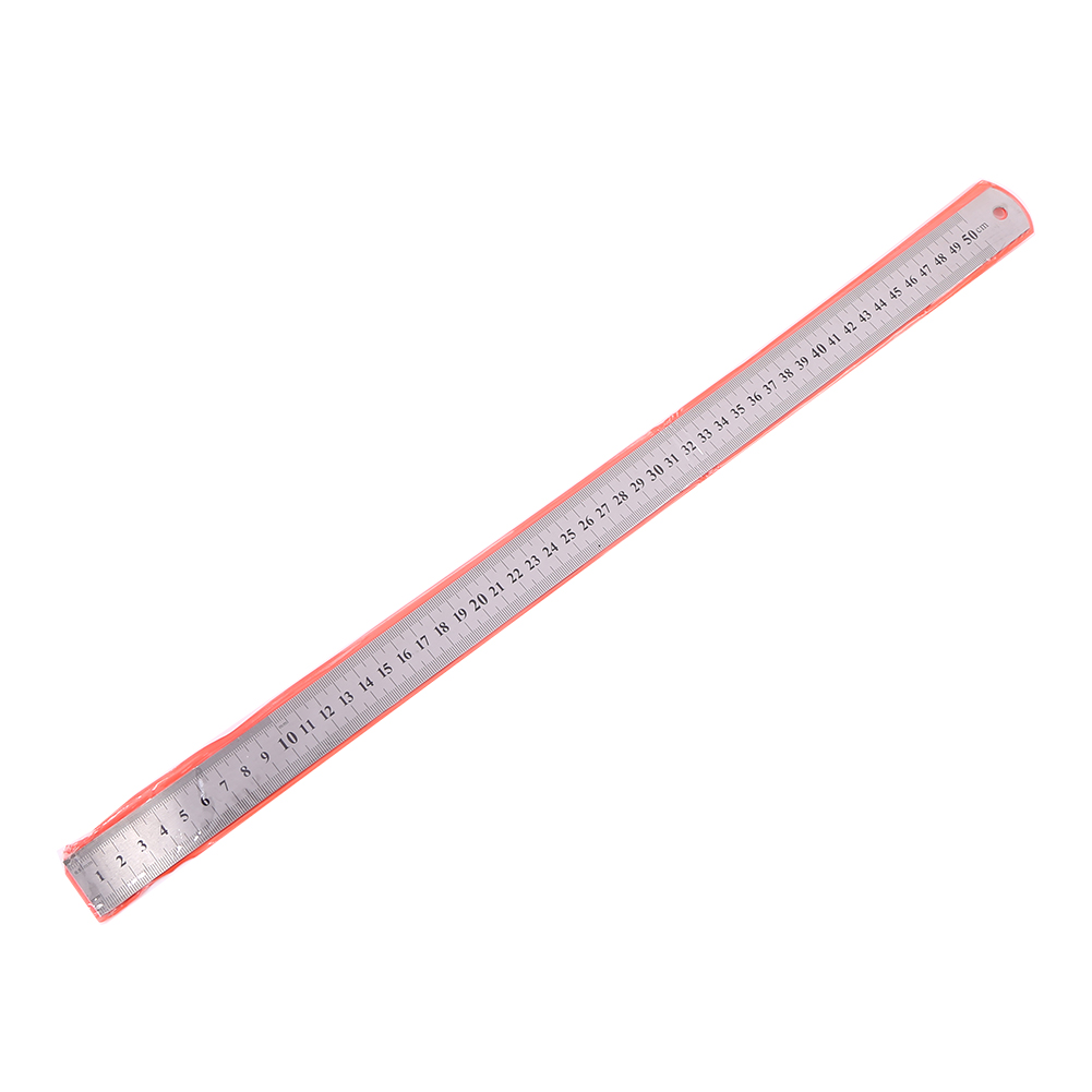 Metal Stainless Steel Ruler Double Side Centimeter Inches Scale Metric Ruler Drawing Architecture School Office Supplies 15-50cm