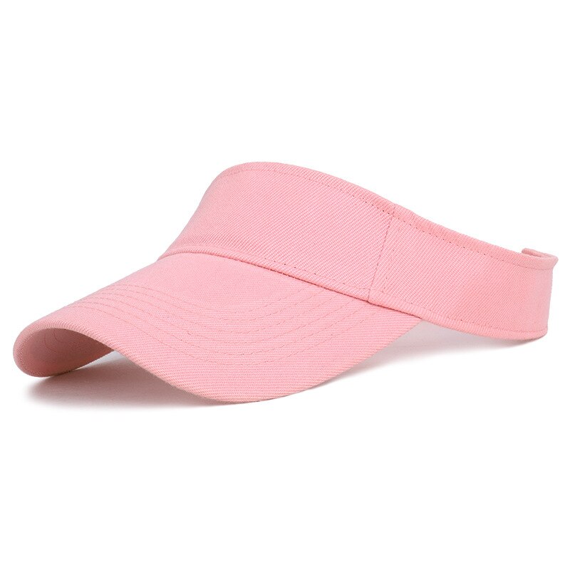 Wuaumx unisex kesä tyhjä silinteri lippalakki miesten naisten juoksu tennis golf visiiri hattu kiinteä snapback lippis 15 väriä: Vaaleanpunainen