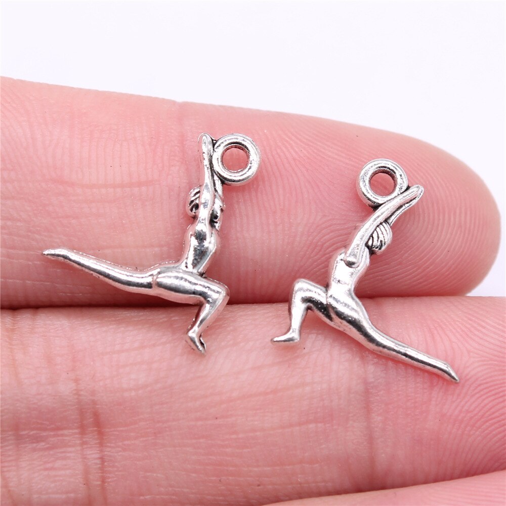 20 stks / partij Charms Gymnastiek Antiek Zilver Kleur Gymnastiek Charms Sieraden Bevindingen DIY Gym Charms Sport: B16211-18x15mm