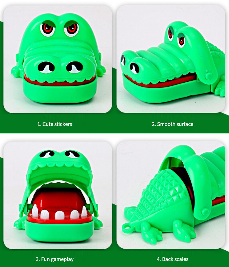 Draagbare Kleine Size Crocodile Mouth Tandarts Bite Finger Game Funny Gags Speelgoed Met Sleutelhanger Voor kids