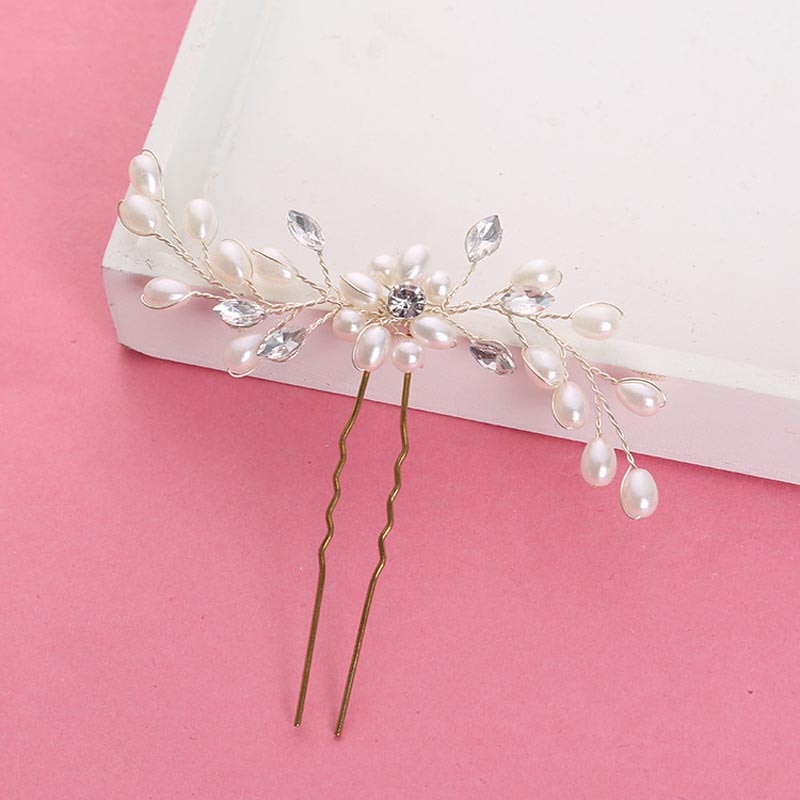 Hochzeit Braut Haar Zubehör Kristall Blumen Imitation Perle Haar Kamm/Pin für Frauen Mädchen HSJ88