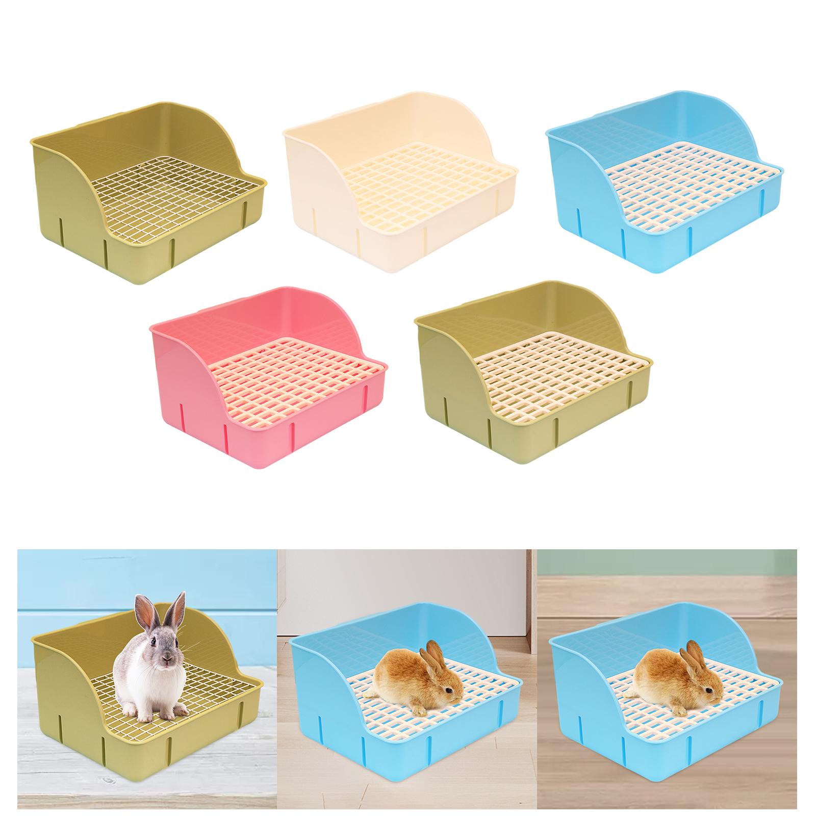 Caja de arena duradera para conejos, bandeja de arena para animales pequeños, caja de inodoro de esquina para hurones, conejillos de indias, hámster, ratas, accesorios de jaula
