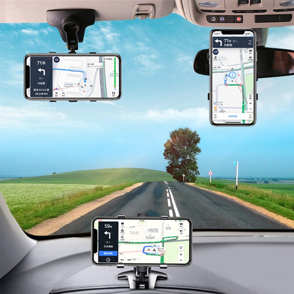 360 Graden Dashboard Auto Telefoon Houder In Auto Gps Navigatie Beugel Mobiele Telefoon Achteruitkijkspiegel Zonneklep Multifunctionele Stands