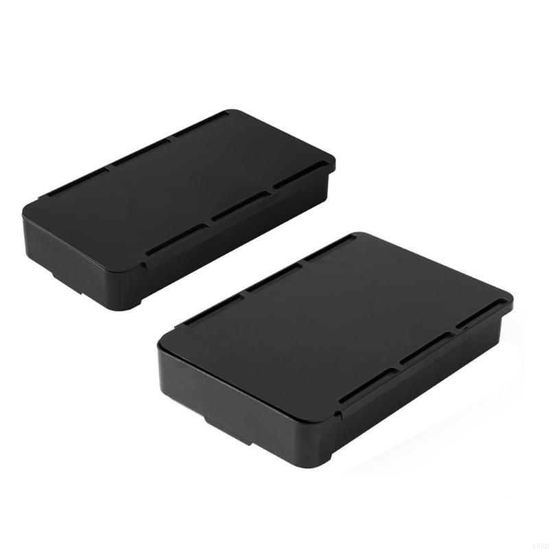 652F Under Desk Drawer Set Convenient Storage Box Adhesive Drawers Undermount Sliding Drawers for Offices and Schools: black