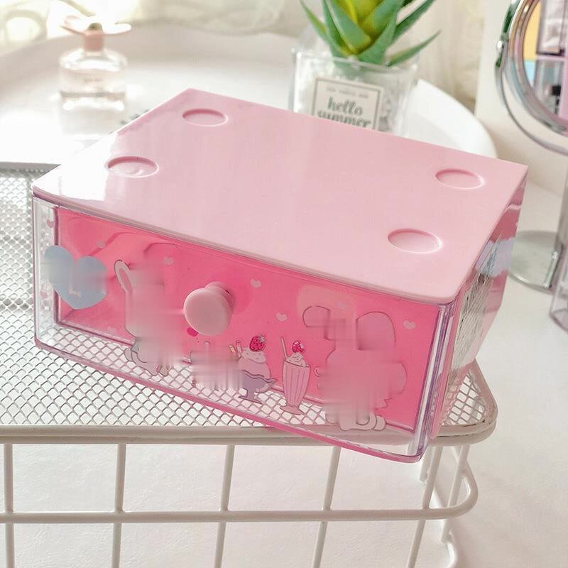 Śliczne Anime kreatywne pudełko na kosmetyki Cartoon Stars śliczne szuflada schowek torba na kosmetyki dziewczyny Kawaii pulpit sypialnia plastikowy Organizer: Melody 1