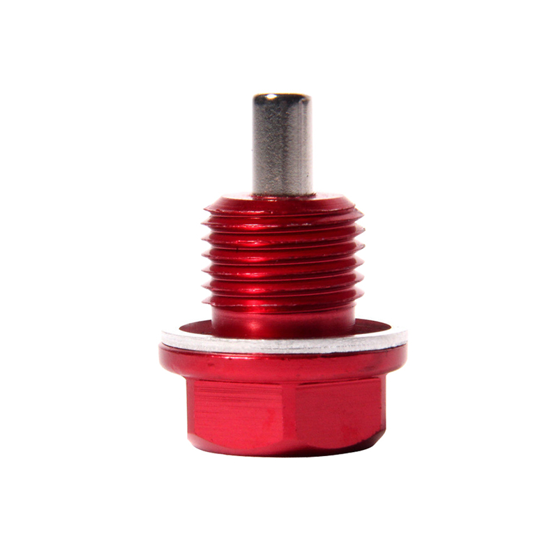 ANODIZED ALUMINUM Magnetische Oil Drain Plug BOLT w/ Washer Engine Oil Pan Screw Car Accessories TXTB1: Red