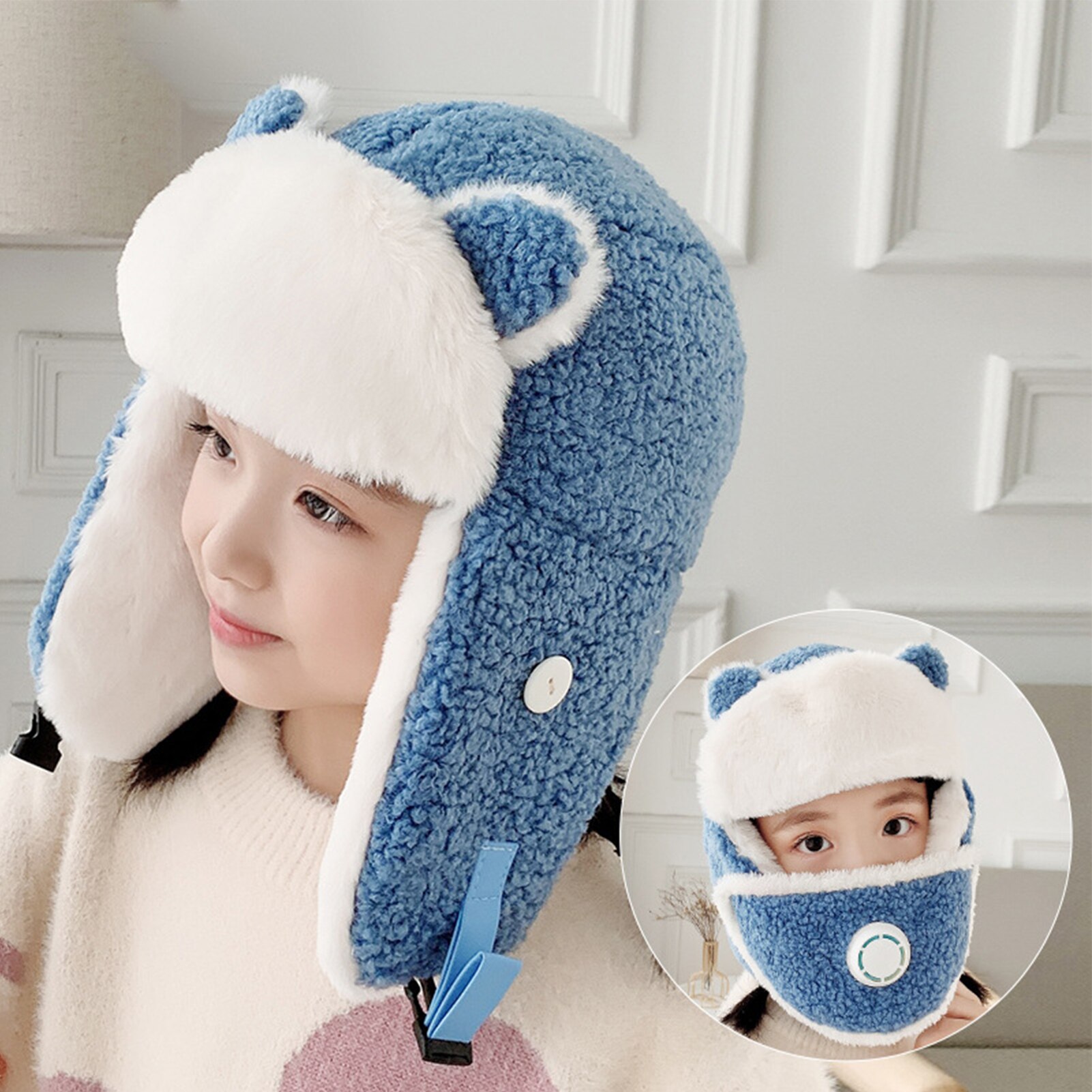 Winter Ear Protective ladies hats Lei Feng hats children's thickened warm ear caps trend wild women and children hats