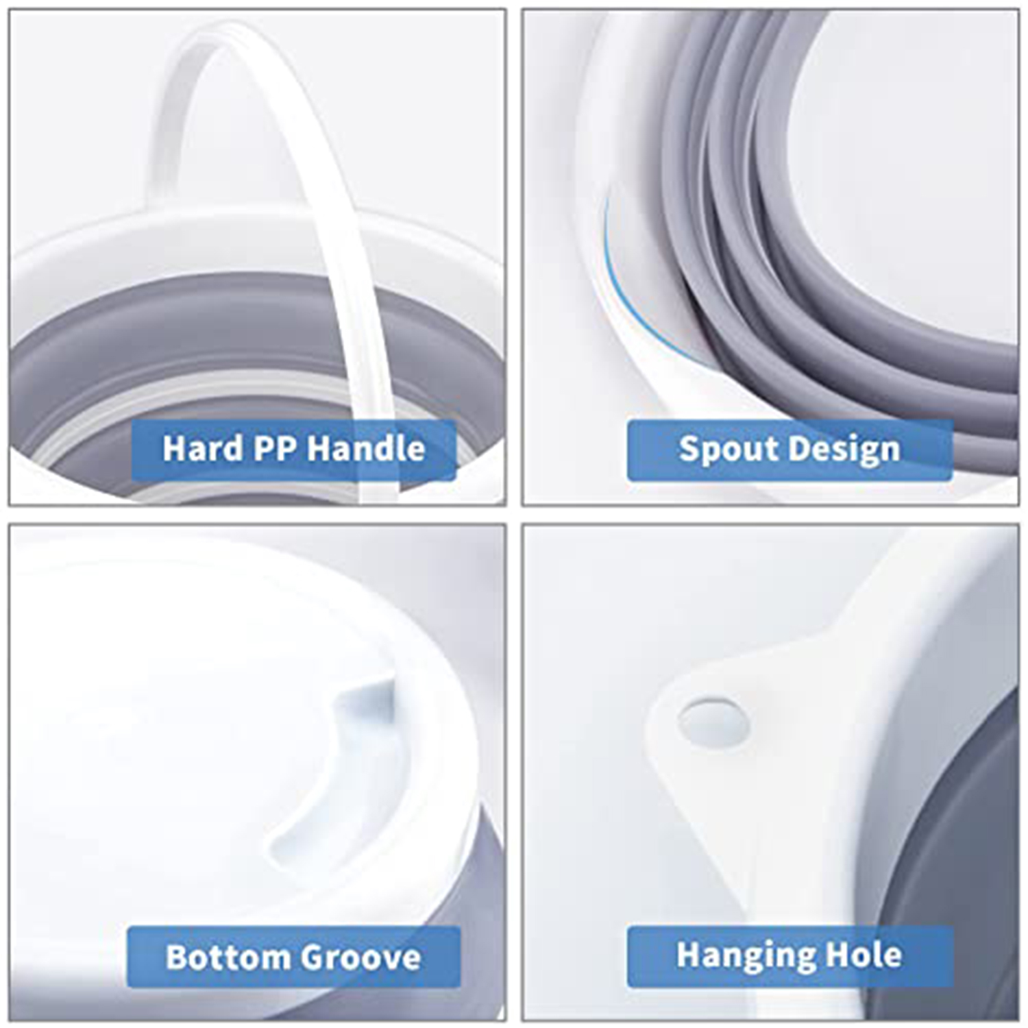 1 pakke sammenleggbare bøtter, 10l x 2.6 gallon rengjøringsbøtte, moppbøtte, sammenleggbar, bærbar, liten plastvannforsyning