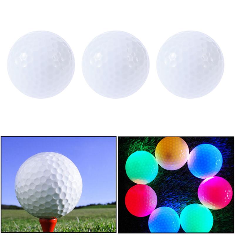 3 Pcs Lichtgevende Night Golfballen Led Light Up Golf Ballen Glow In The Dark Heldere Langdurige Herbruikbare Night golfbal